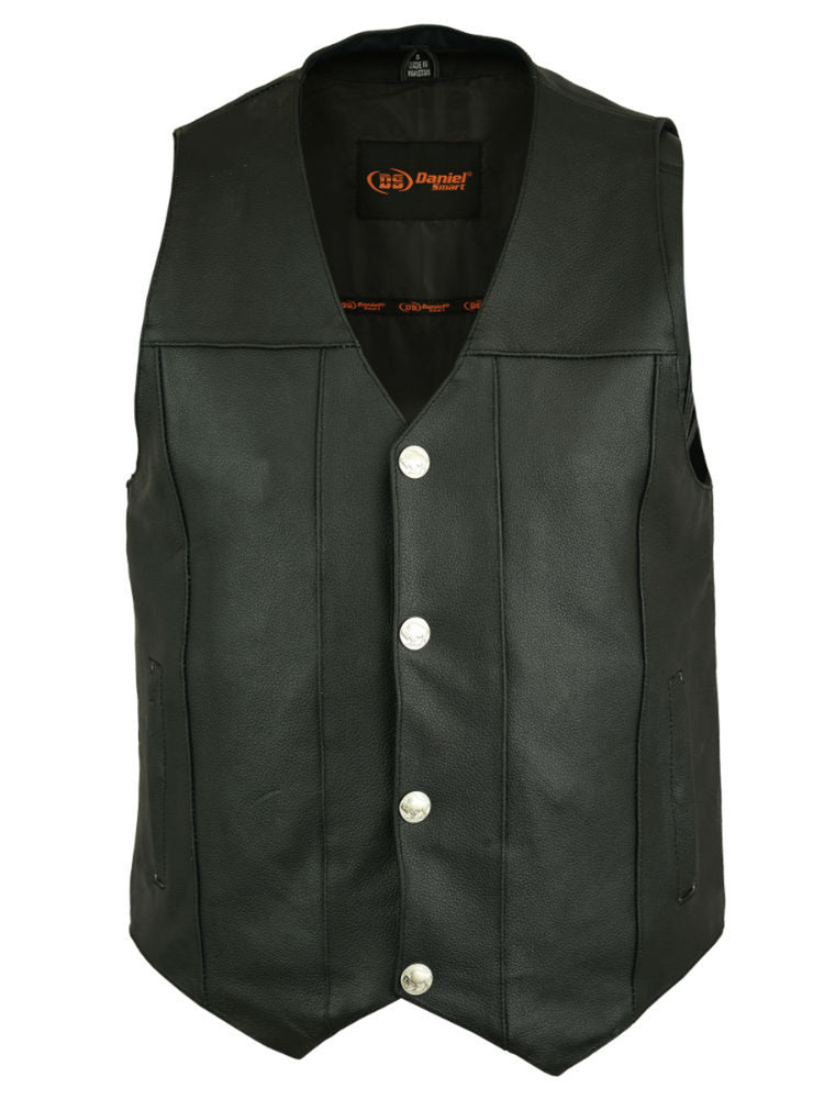 DS141 Men's Single Back Panel Concealed Carry Vest (Buffalo Nickel Sn Men's Vests Virginia City Motorcycle Company Apparel 