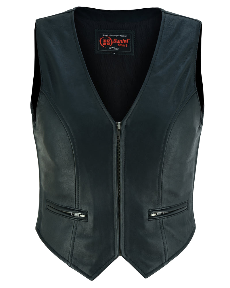 DS238 Women's Stylish Lightweight Zipper Front Vest Women's Vests Virginia City Motorcycle Company Apparel 