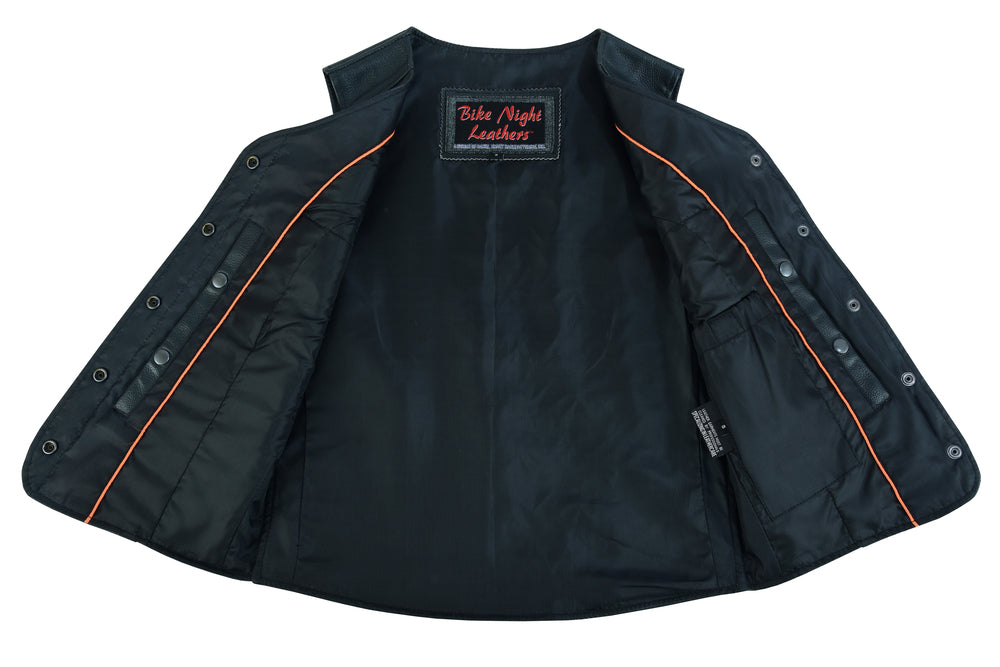 DS204 Women's Stylish Longer Body &frac34; Vest - Plain Sides Women's Vests Virginia City Motorcycle Company Apparel 