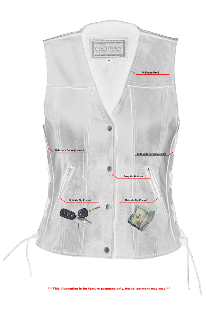 DS205 Women's Single Back Panel Concealed Carry Vest Women's Vests Virginia City Motorcycle Company Apparel 