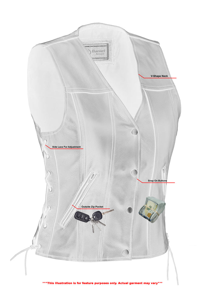 DS205 Women's Single Back Panel Concealed Carry Vest Women's Vests Virginia City Motorcycle Company Apparel 