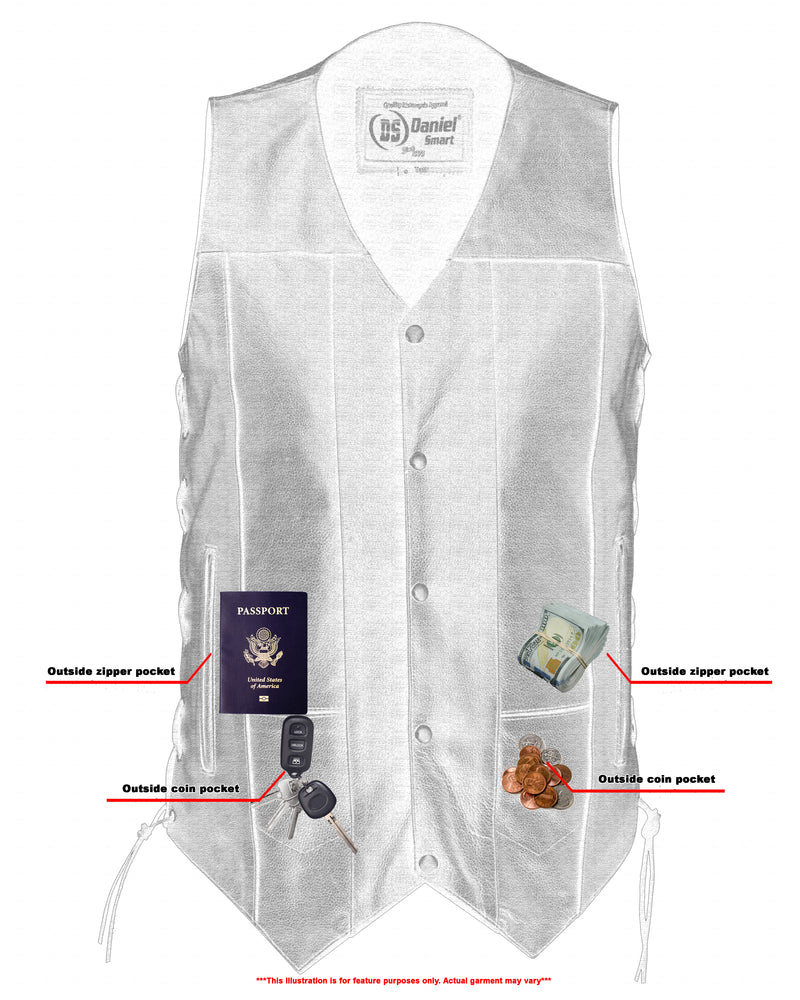 DS144TALL Men's Ten Pocket Utility Vest - TALL Men's Vests Virginia City Motorcycle Company Apparel 