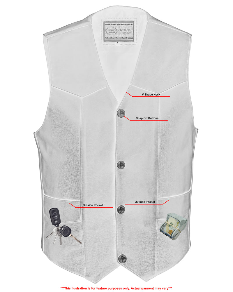 DS115 Men's Single Back Panel Concealed Carry Vest Men's Vests Virginia City Motorcycle Company Apparel 