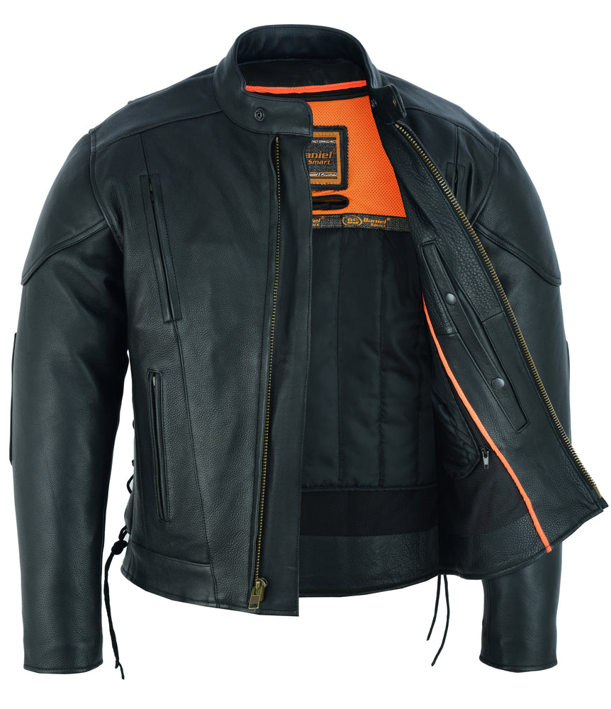 DS777 Men's Vented M/C Jacket Side Laces Men's Leather Motorcycle Jackets Virginia City Motorcycle Company Apparel 
