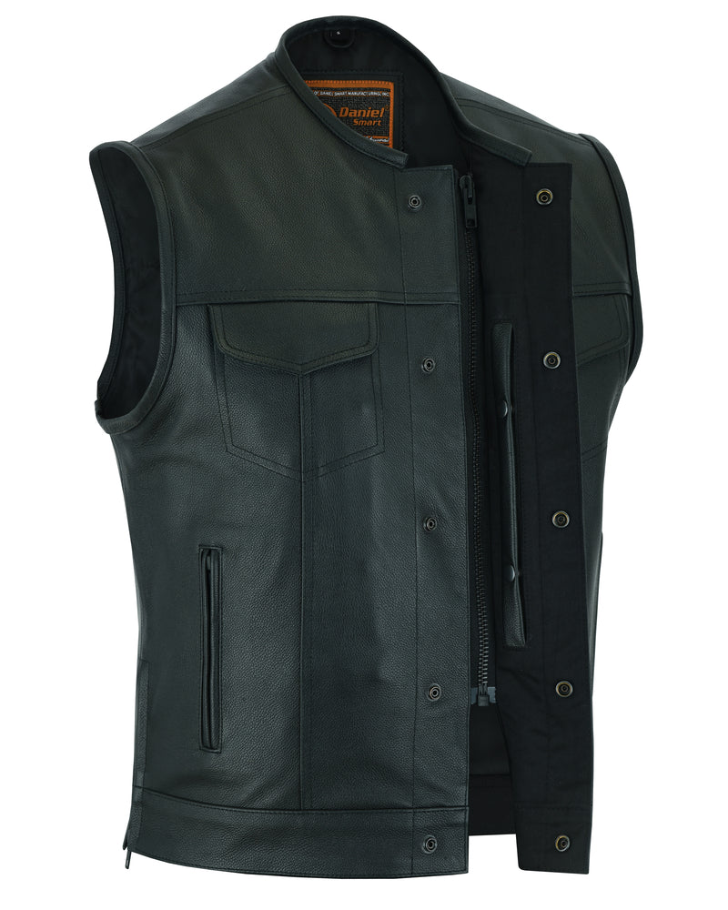 DS177 Upgraded Style Gun Pockets, Hidden #10" Black Metal Zipper, Sid Men's Vests Virginia City Motorcycle Company Apparel 