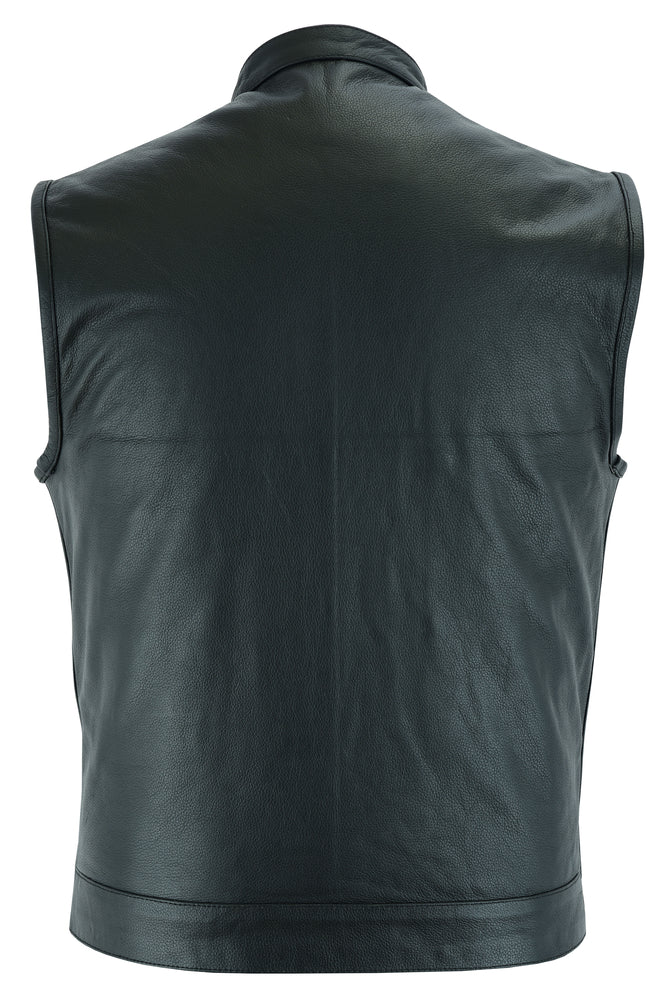 AM9192 Concealed Snap Closure, Scoop Collar & Hidden Zipper Men's Vests Virginia City Motorcycle Company Apparel 