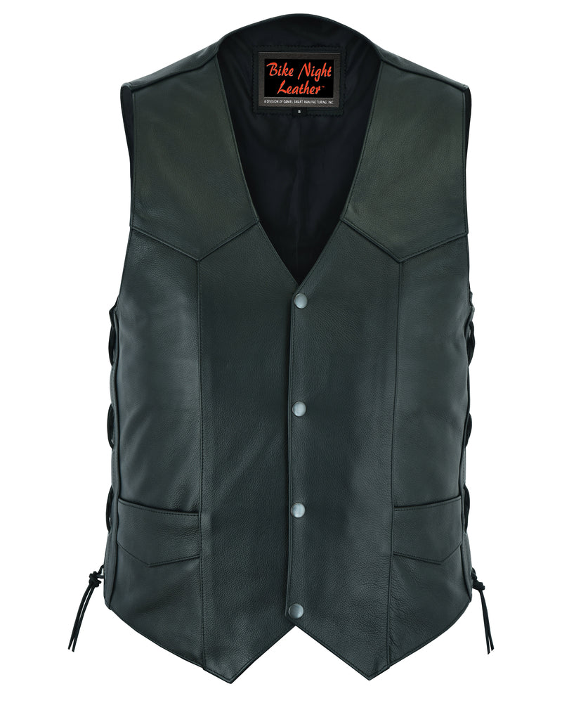 DS106 Men's Side Lace Economy Vest Men's Vests Virginia City Motorcycle Company Apparel 