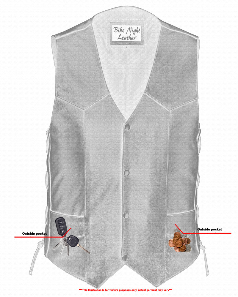 DS106 Men's Side Lace Economy Vest Men's Vests Virginia City Motorcycle Company Apparel 