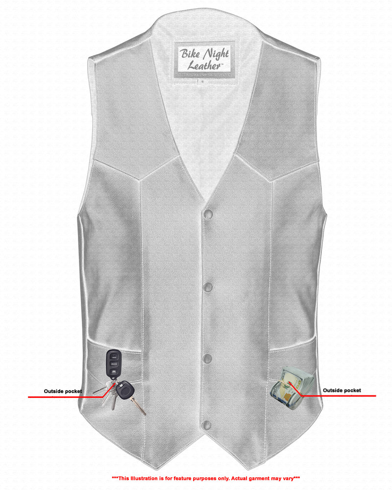 DS104 Men's Plain Side Economy Vest Men's Vests Virginia City Motorcycle Company Apparel 