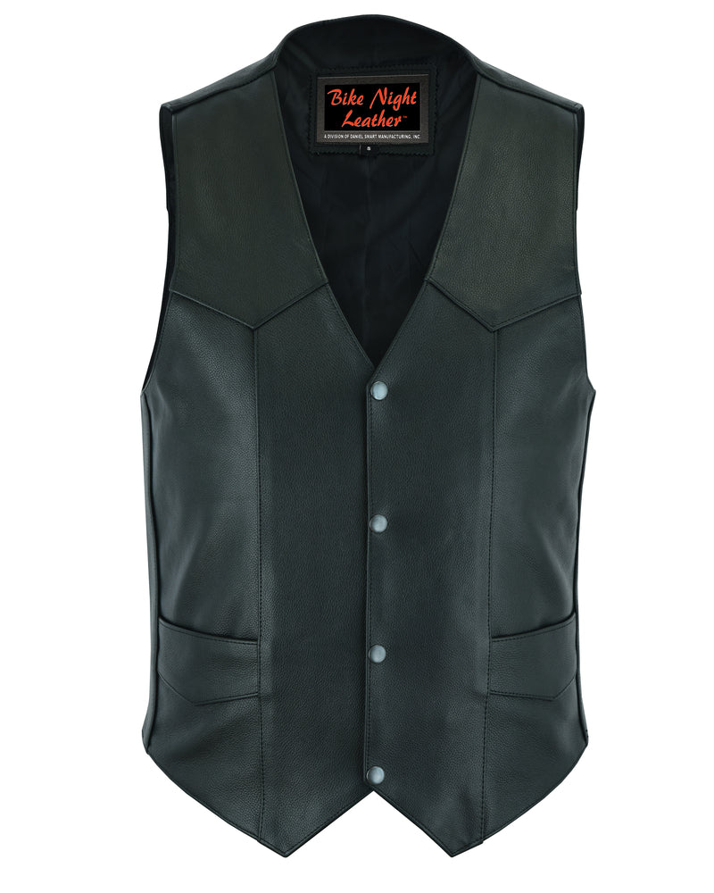 DS104 Men's Plain Side Economy Vest Men's Vests Virginia City Motorcycle Company Apparel 