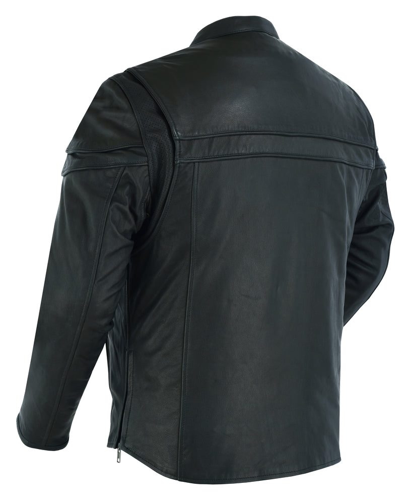 DS768 Men's Sporty Lightweight Leather Cross Over Jacket Men's Leather Motorcycle Jackets Virginia City Motorcycle Company Apparel 