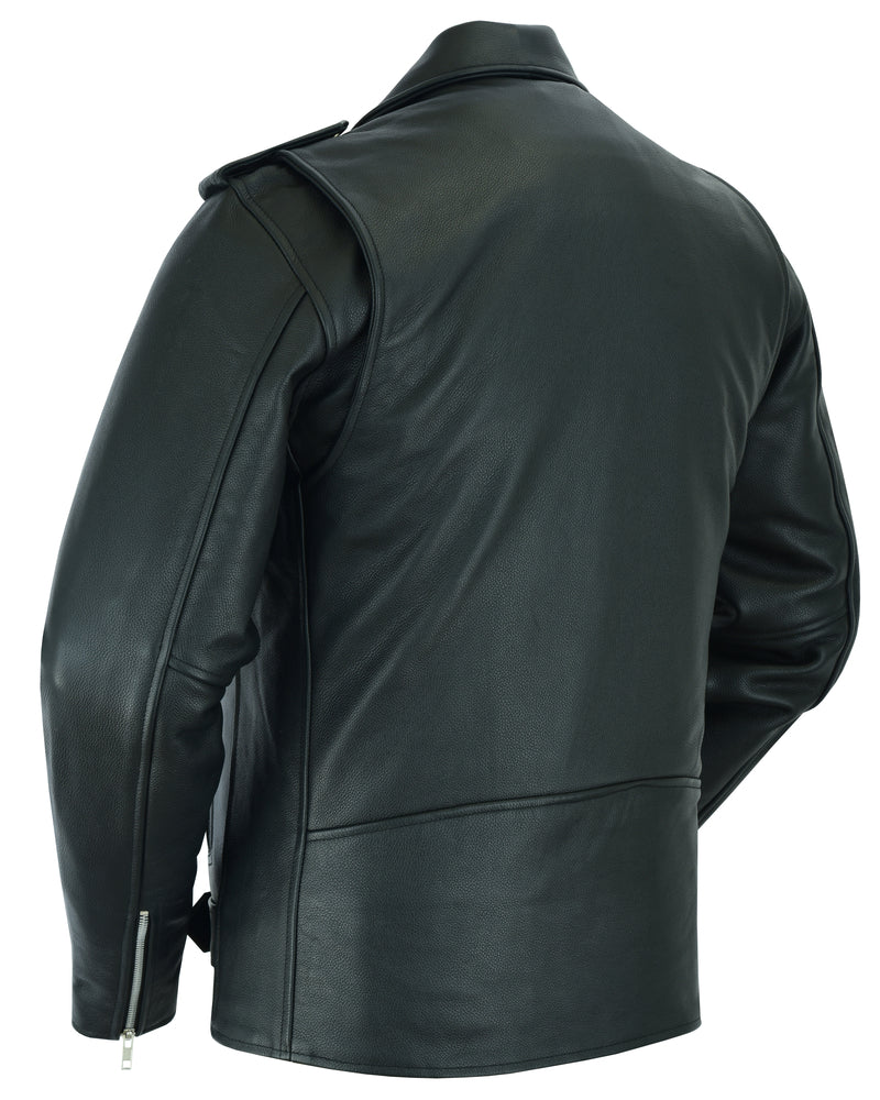 DS712TALL Men's Classic Plain Side Police Style M/C Jacket - TALL New Arrivals Virginia City Motorcycle Company Apparel 