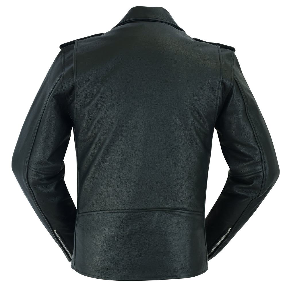 DS712TALL Men's Classic Plain Side Police Style M/C Jacket - TALL New Arrivals Virginia City Motorcycle Company Apparel 