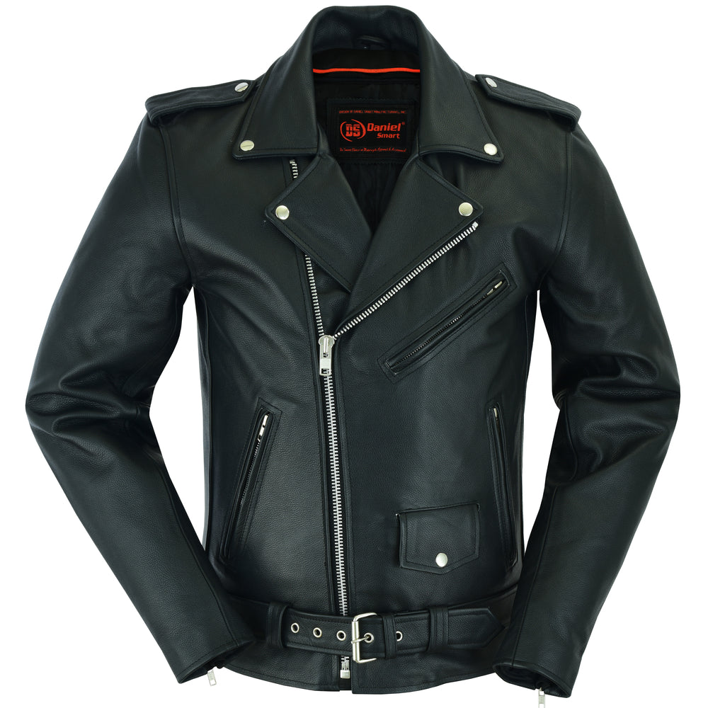 DS712TALL Men's Classic Plain Side Police Style M/C Jacket - TALL New Arrivals Virginia City Motorcycle Company Apparel 