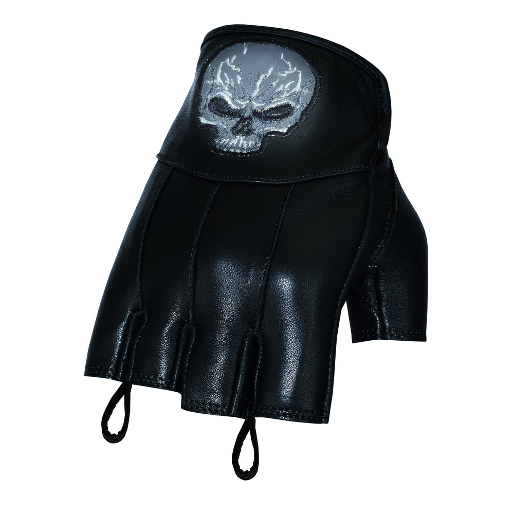 DS98 Reflective Skull Fingerless Glove New Arrivals Virginia City Motorcycle Company Apparel 
