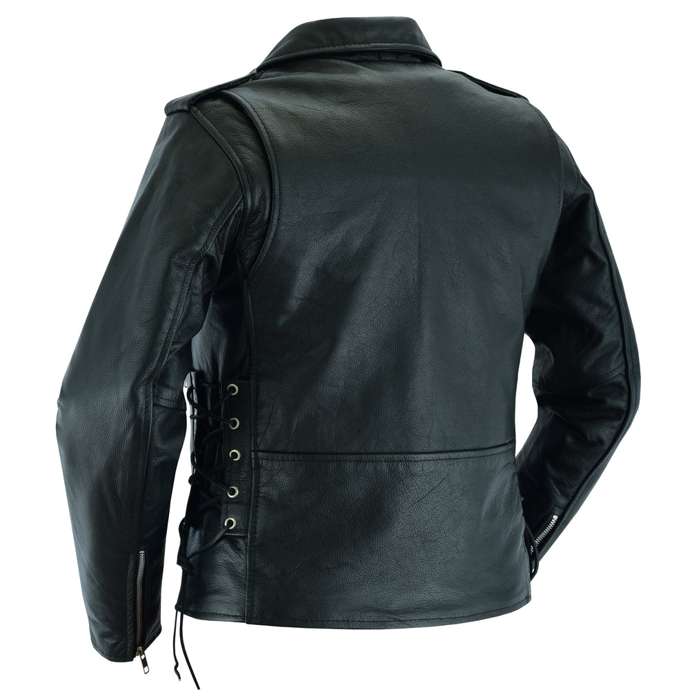 DS831 Women's Classic Side Lace Police Style M/C Jacket Women's Leather Motorcycle Jackets Virginia City Motorcycle Company Apparel 