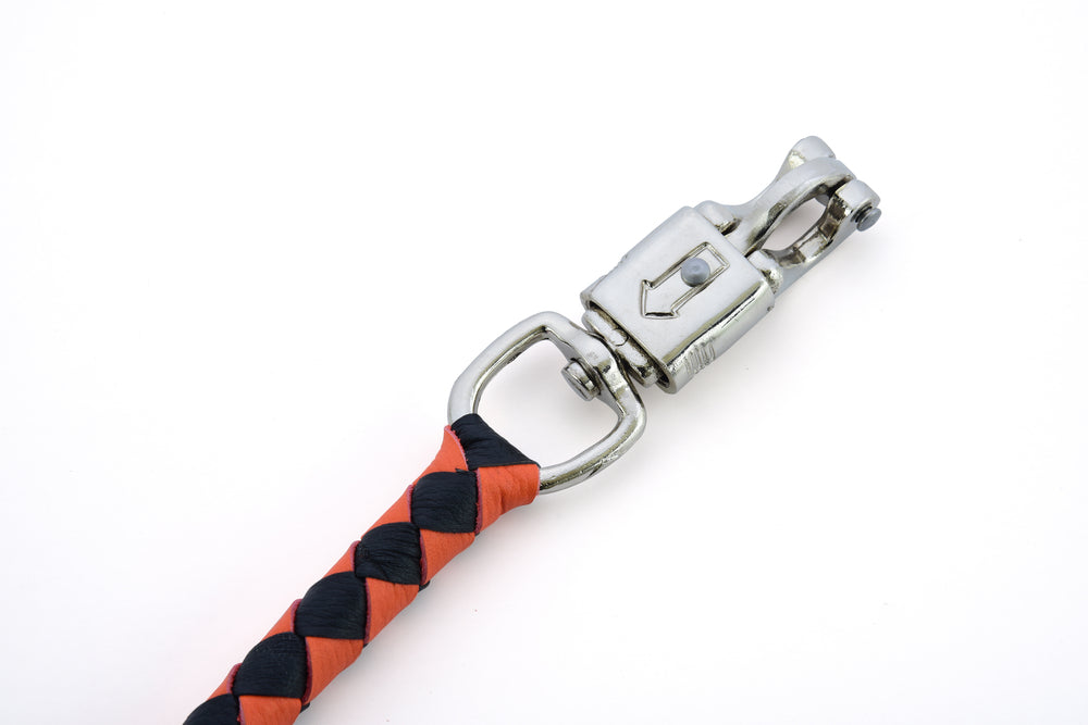 GBW202 Leather Biker Whip-Orange/Black Lever Covers & Floor Boards Virginia City Motorcycle Company Apparel 