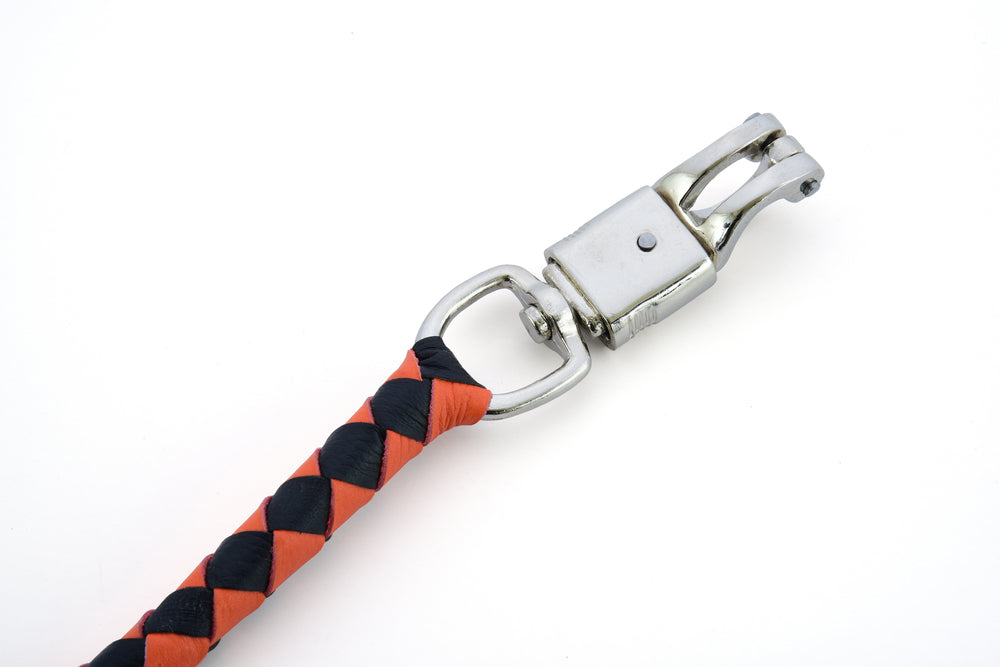 GBW202 Leather Biker Whip-Orange/Black Lever Covers & Floor Boards Virginia City Motorcycle Company Apparel 