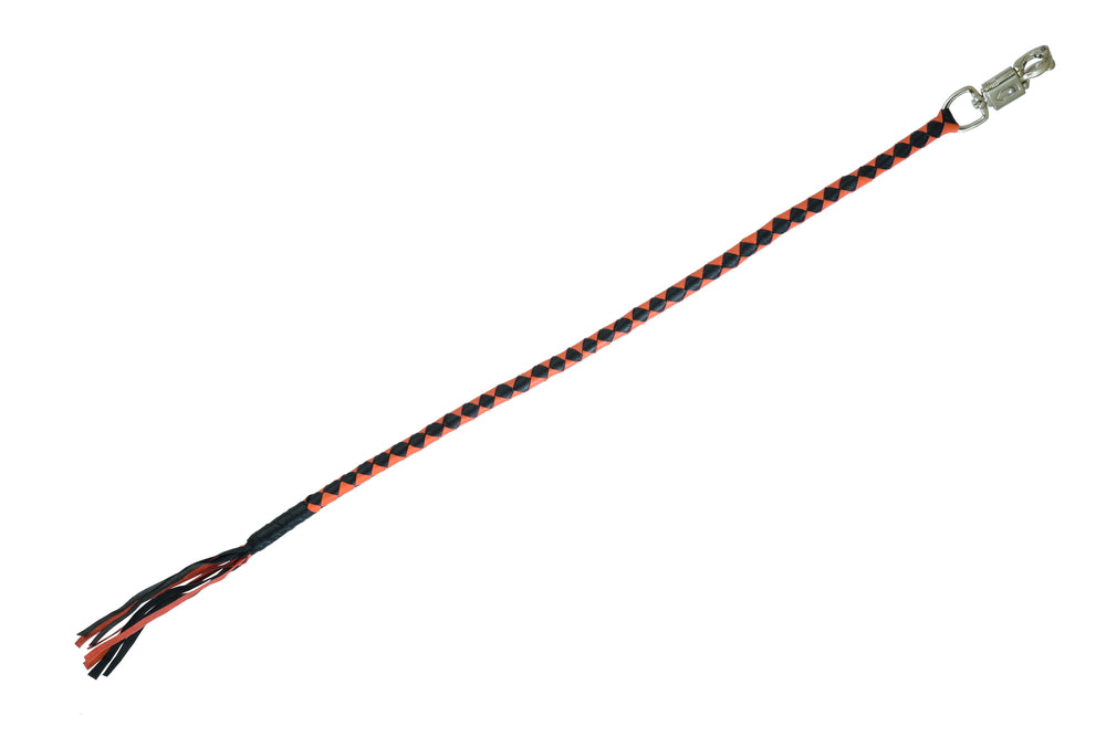 GBW202 Leather Biker Whip-Orange/Black Lever Covers & Floor Boards Virginia City Motorcycle Company Apparel 