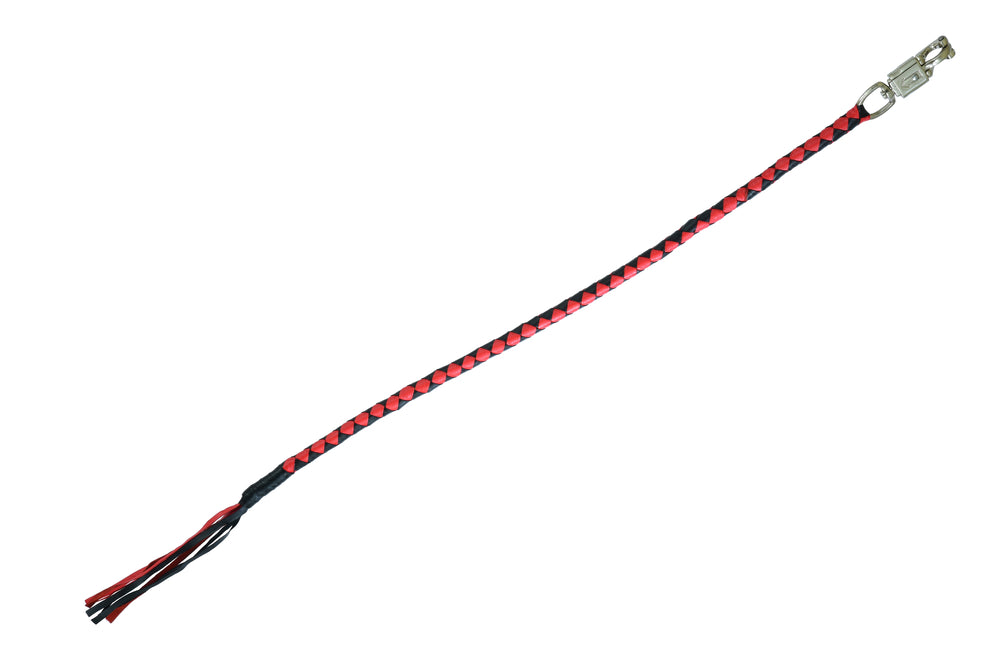 GBW203 Leather Biker Whip-Red/Black Lever Covers & Floor Boards Virginia City Motorcycle Company Apparel 