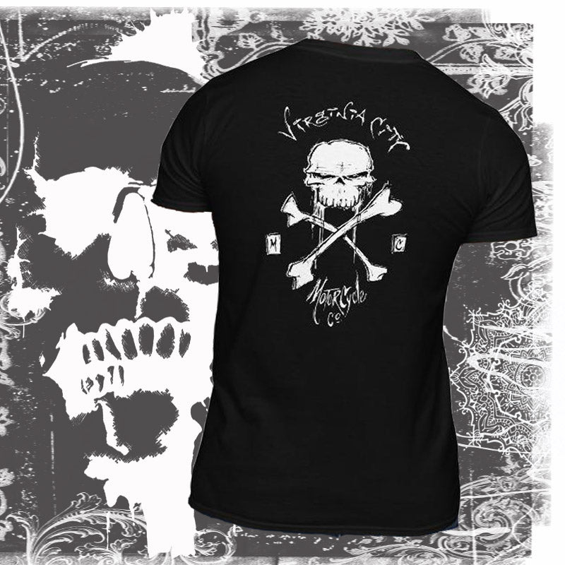 VCMCo. Skull & Cross Bones - Short-Sleeve Motorcycle T-Shirt Men's T-Shirt Virginia City Motorcycle Company Apparel 