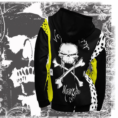 Skull & Cross Bone - Pull Over Hi-Viz Hoodie Hoodie Virginia City Motorcycle Company Apparel 