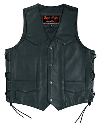 DS1726 Kids Traditional Style Side Lace Vest Kid's Leather Virginia City Motorcycle Company Apparel 