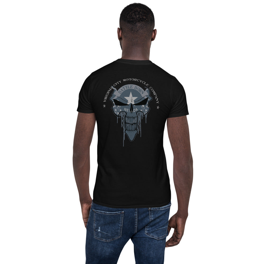 Battle Born Skull -  Men's T-Shirt Men's T-Shirt Virginia City Motorcycle Company Apparel 