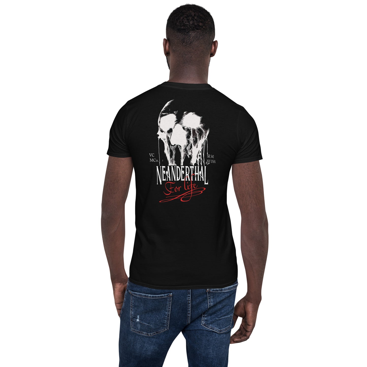 Neanderthal For Life - Men's  Skull T-Shirt Men's T-Shirt Virginia City Motorcycle Company Apparel 