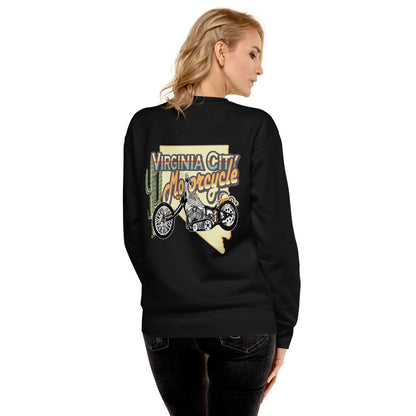 Retro Chopper Fleece Pullover Sweatshirt Virginia City Motorcycle Company Apparel 