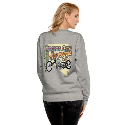 Retro Chopper Fleece Pullover Sweatshirt Virginia City Motorcycle Company Apparel 