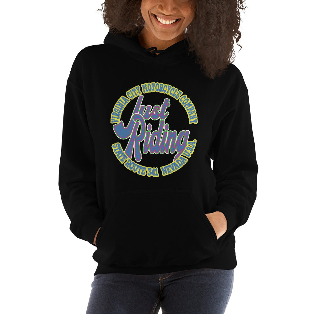 Just Riding - Ladies Dirt Bike Hoodie Hoodie Virginia City Motorcycle Company Apparel 