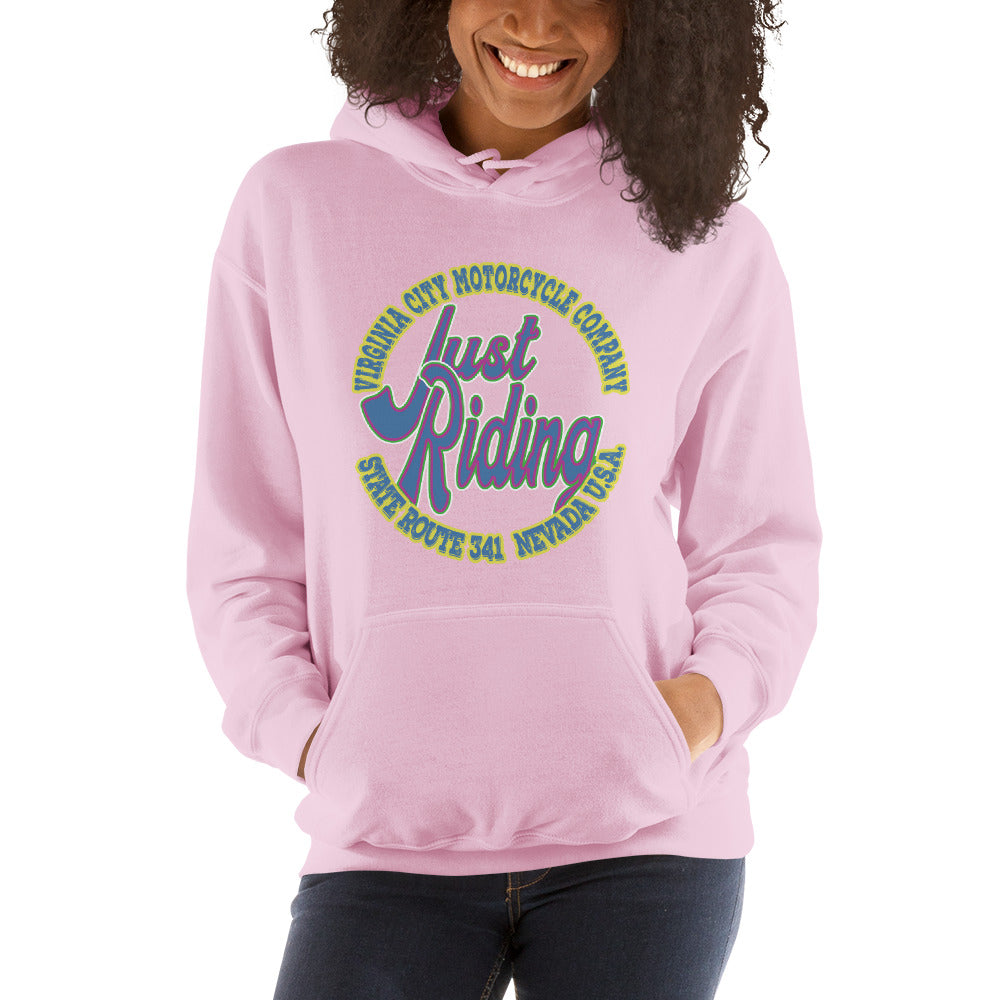 Just Riding - Ladies Dirt Bike Hoodie Hoodie Virginia City Motorcycle Company Apparel 