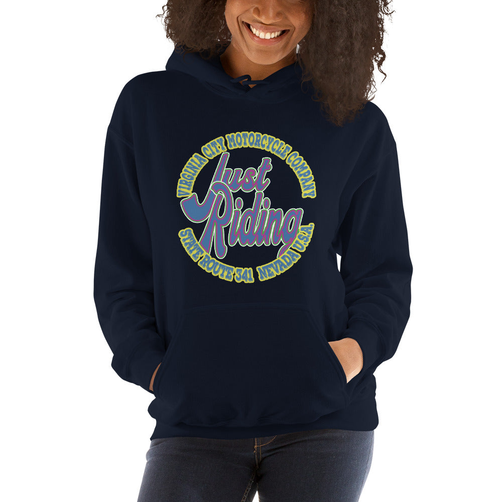 Just Riding - Ladies Dirt Bike Hoodie Hoodie Virginia City Motorcycle Company Apparel 