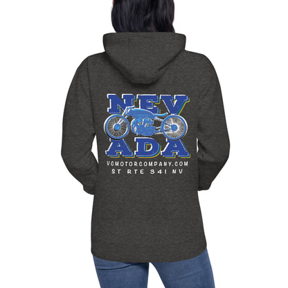 Nevada Blue and Grey Pullover Hoodie Hoodie Virginia City Motorcycle Company Apparel 