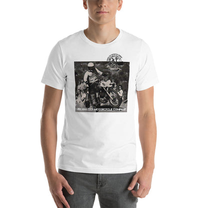 Dirt Bike #12 Short-Sleeve White T-Shirt vcgp Virginia City Motorcycle Company Apparel 