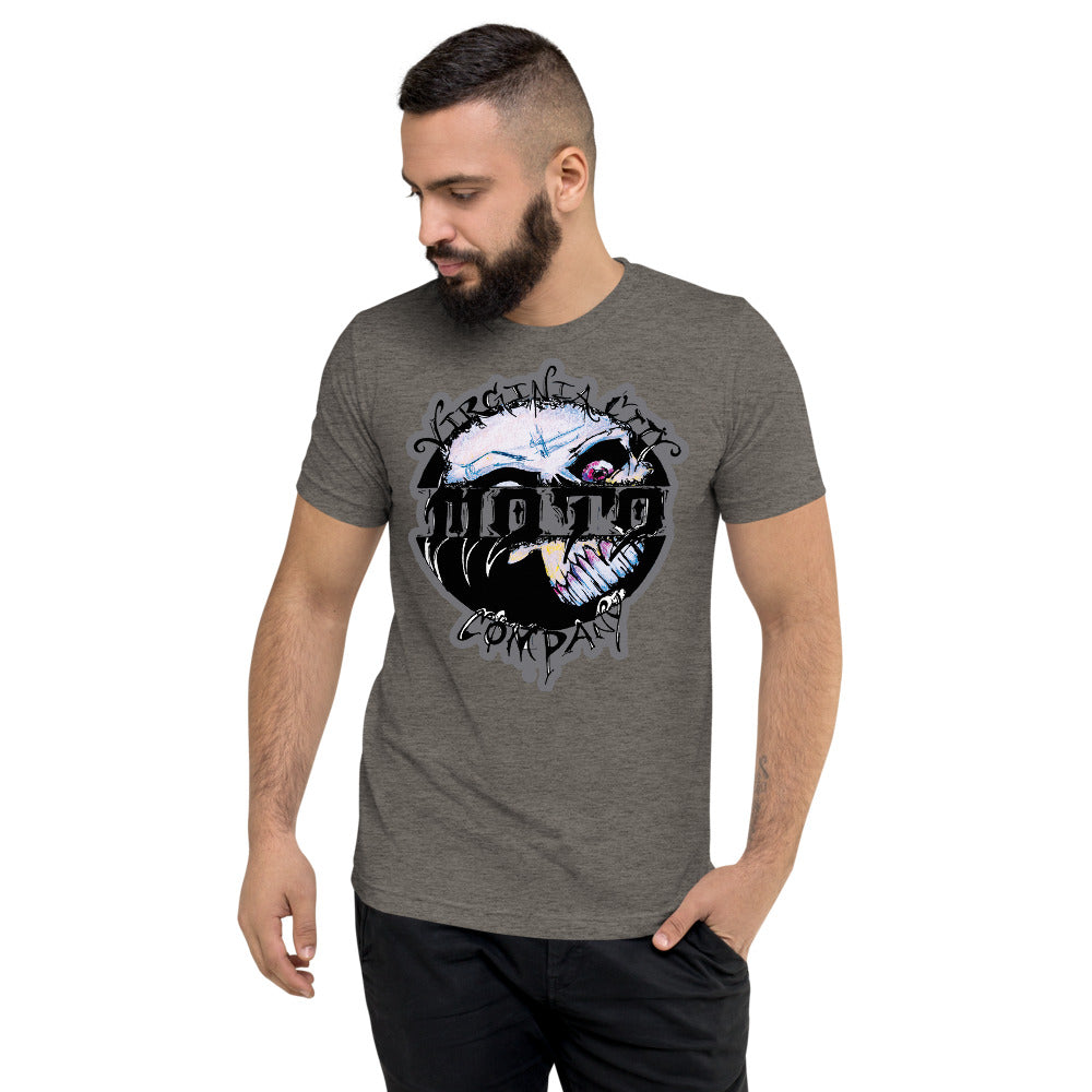 VC Moto Skull 8650 Grey Short Sleeve T-Shirt Men's T-Shirt Virginia City Motorcycle Company Apparel 