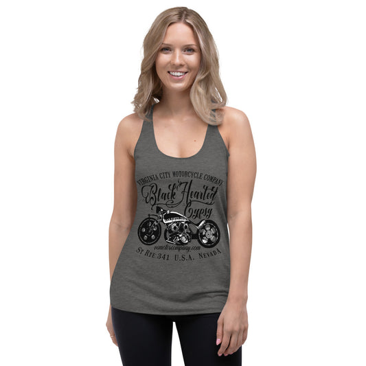 Black Hearted Gypsy Racerback Motorcycle Tank Top Ladies Tank Top Virginia City Motorcycle Company Apparel 