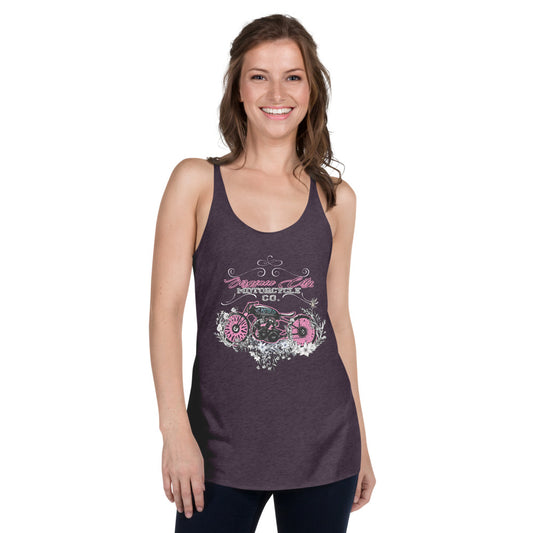 Plaid Girl Classic Bike - Ladies Racerback Tank Ladies Tank Top Virginia City Motorcycle Company Apparel 